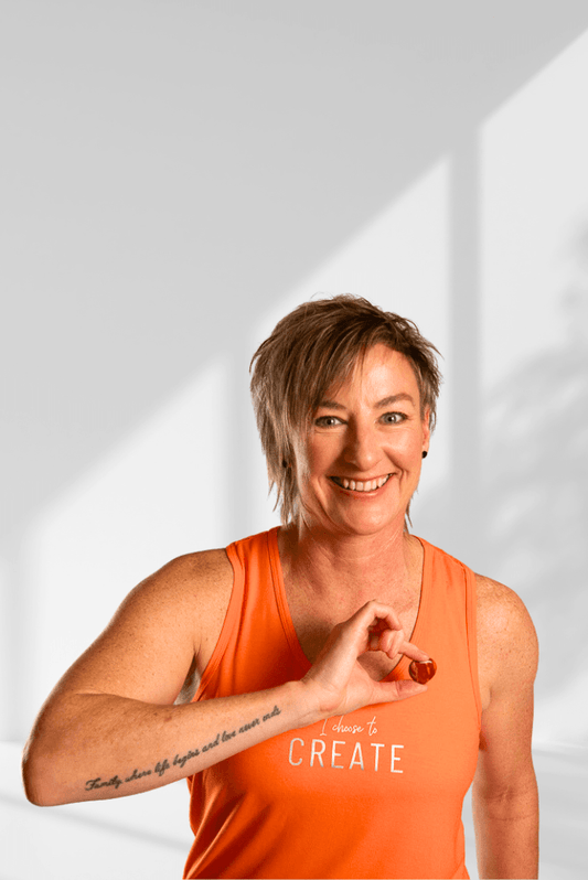 Create | Orange sleeveless activewear top for women
