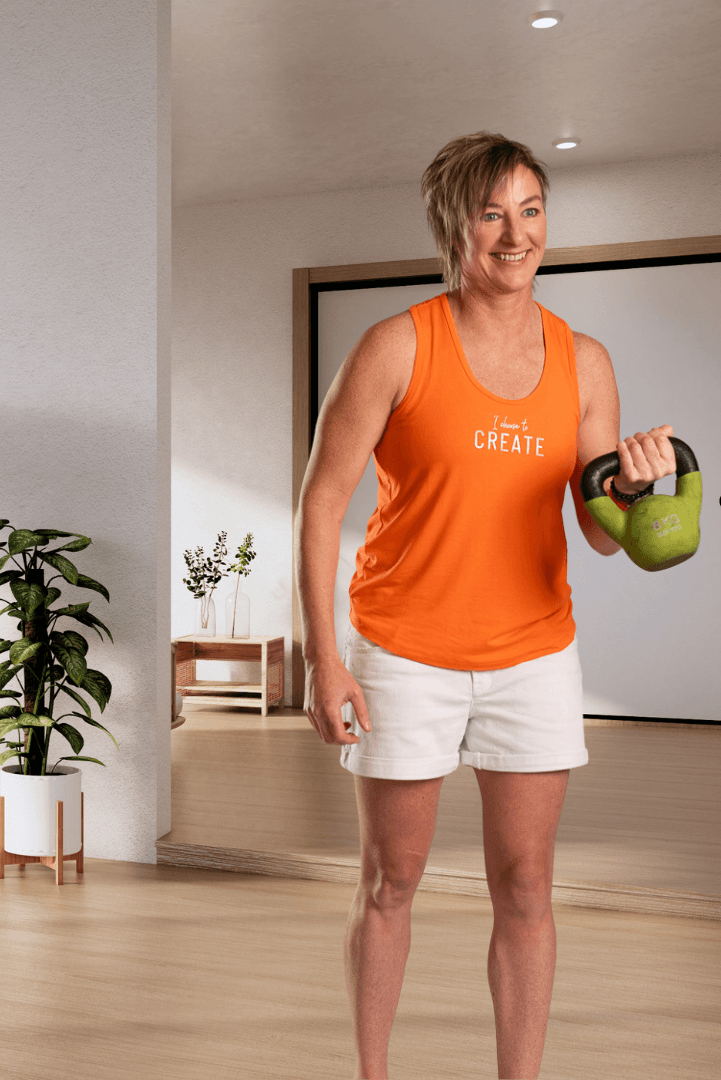Create | Orange sleeveless activewear top for women