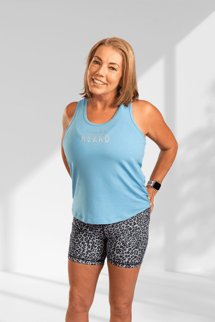 Heard | Pale blue sleeveless activewear top for women