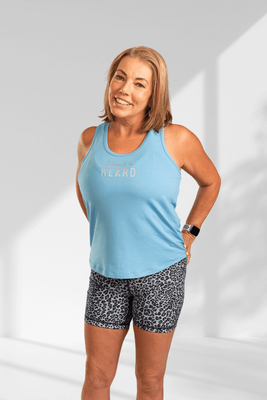 Heard | Pale blue sleeveless activewear top for women