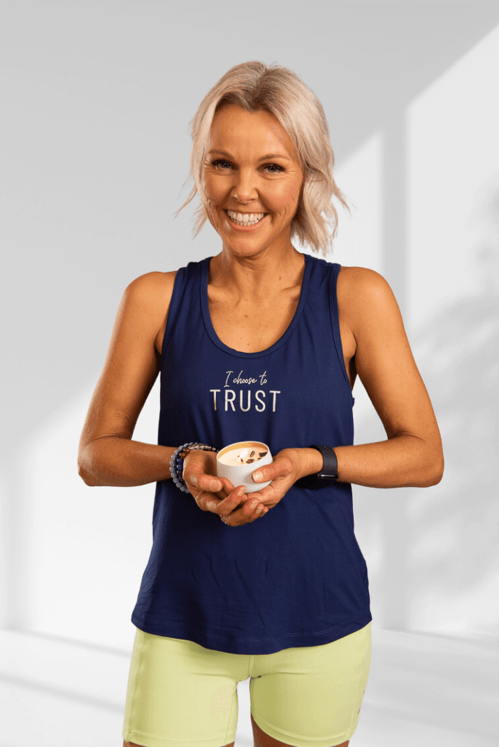 Trust | Dark blue sleeveless racerback activewear top