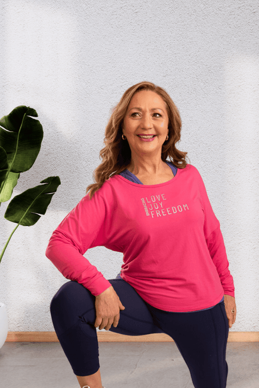 Embracing | Pink long sleeve activewear top for women