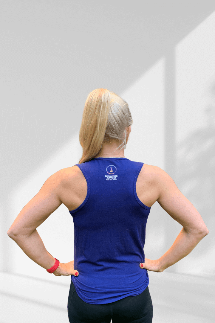 Trust | Dark blue sleeveless racerback activewear top