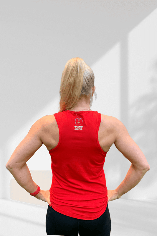 Anchored | Red women's sleeveless activewear top