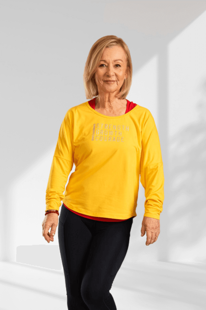Empowering | Yellow long sleeve activewear top for women