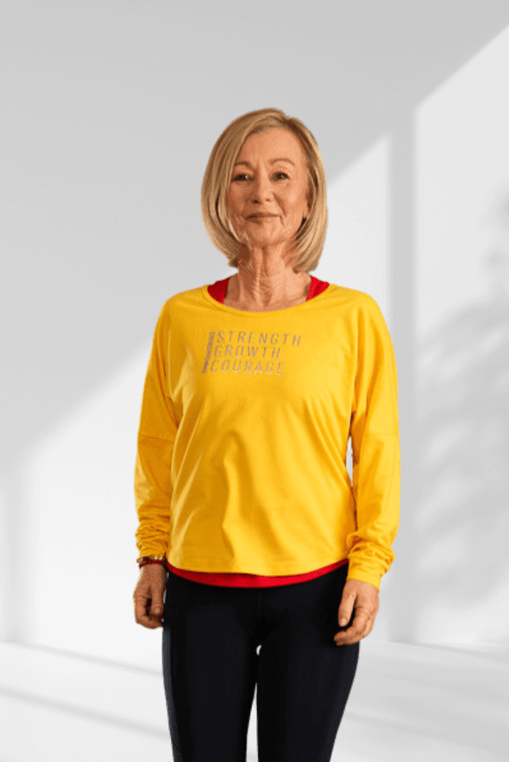 Empowering | Yellow long sleeve activewear top for women