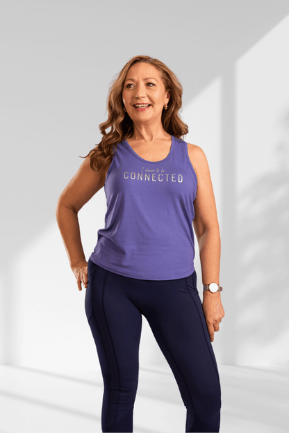 Connected | Purple sleeveless racerback activewear top