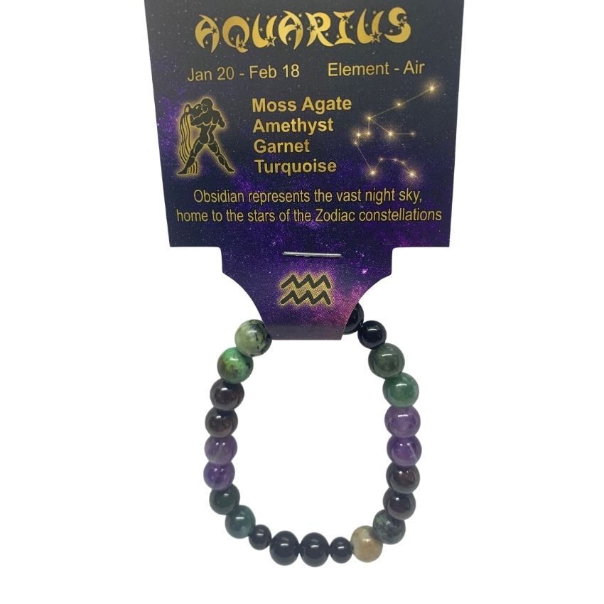 Buy Aquarius Zodiac Sign Crystal Stone Bracelet 8 Mm Pink Morganite ,garnet  , African Turquoise, Hematite , Amethyst, Serpentine Online in India - Etsy  | Pink morganite, Zodiac signs aquarius, Stones and crystals
