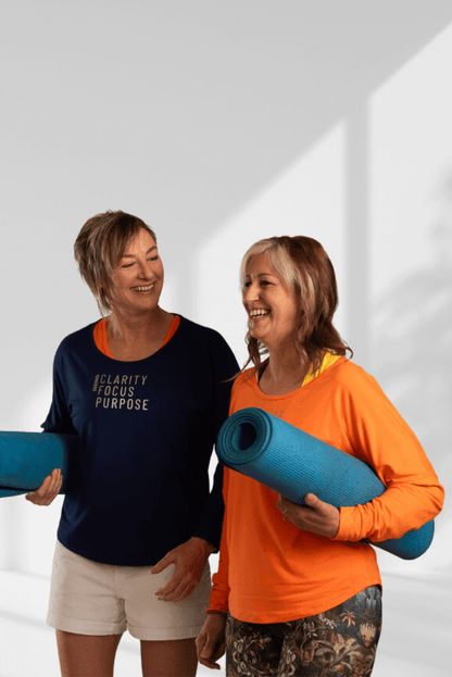 Creating | Orange long sleeve activewear top for women