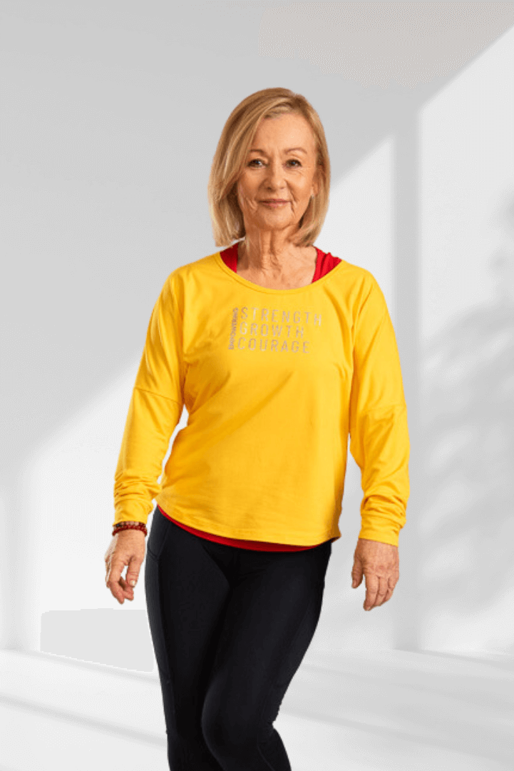 Empowering | Yellow long sleeve activewear top