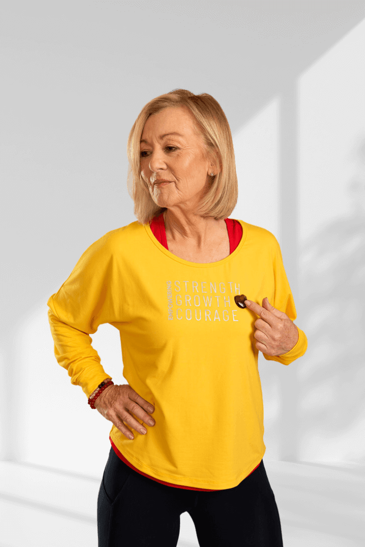 Yellow activewear top sales